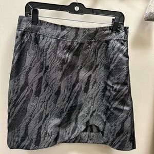 Ganni Black and Gray Patterned Mini Skirt - metallic